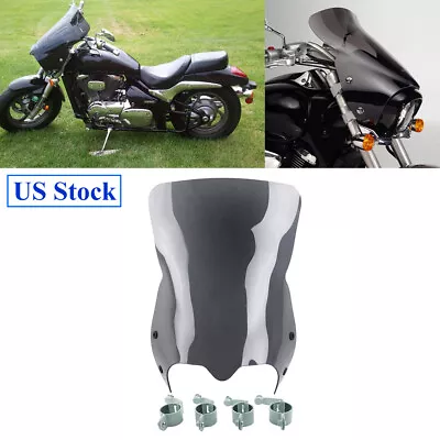 Black Front Fork Windshield W/Clamps Kit For Suzuki Boulevard M109R M50 '06-14 • $189.99