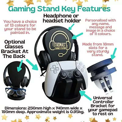 Gaming Controller Holder Desk Headset Stand Headphone Hanger Gamer Gifts For Men • £29.97