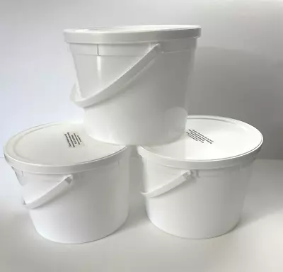 1 Gallon Bucket Storage Food Containers With Lids & Handles ( Pack Of 3 ) USA • $19.99