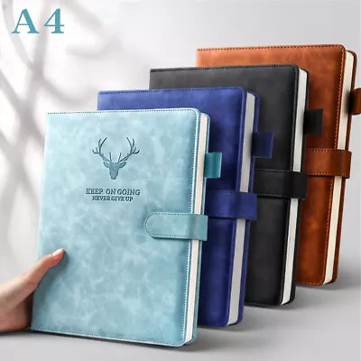 Thick A4 PU Leather Journal Notebook Lined Paper Diary Office Planner 400 Pages • $35.99