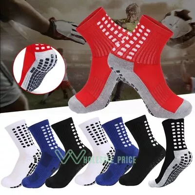 3 Pair Sport Socks Anti Slip W/ Grip Soccer Men Football Basketball Sock Premium • $15.19