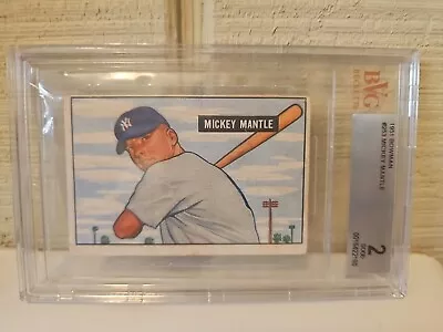 1951 Bowman #253 Mickey Mantle BVG 2 ! 🔥 Good COLOR 🔥 ROOKIE! INVEST!  • $7777.77