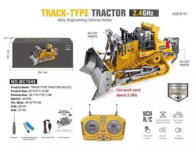 RC Excavator Remote Control Electric Crawler Alloy 1:24 Engineering Bulldozer AU • $69.95