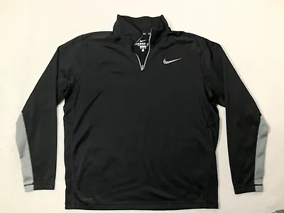 Nike Black Mens Therma Fit Active Quarter Zip Pullover Sweater Sweatshirt XL • $18.99