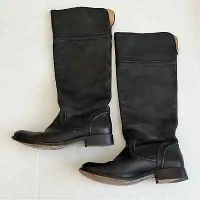 Frye Women’s Black Melissa Trapunto Leather Riding Boots Size 7.5 B • $74.99