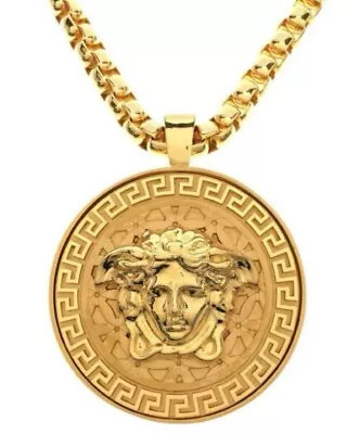 VERSACE Medusa Medallion Gold Chain Necklace Beautiful Stylish Authentic • $524.99