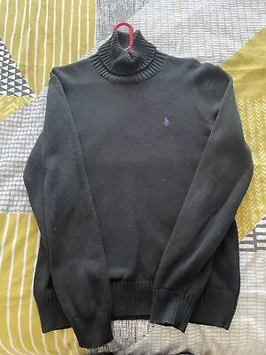 Men’s Ralph Lauren Black Turtle Roll Neck Jumper Medium • £25