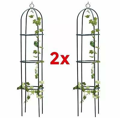 1.9m Outdoor Garden Metal Obelisk Climbing Plant Support Frame Trellis New • £19.85