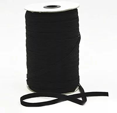 New Sealed Roll Black Braided Elastic 1/4  Roll 100 Yards • $12