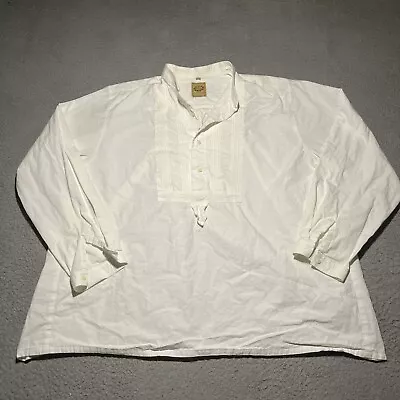 Vintage Wah Maker Bib Shirt Mens XL White Pleated Long Sleeve USA Made Western • $39.99