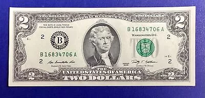 USA $2 Two Dollar Banknote AUNC Series 2009 Declaration Of Independence 1776 • £3.03