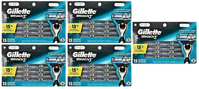 Gillette Mach3 Razor Blade Refills 15 Cartridges (5 Pack) • $99.99