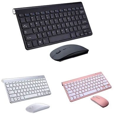 Mini Slim Wireless Keyboard And Mouse Set Waterproof For Apple Mac Laptop PC • £18.99