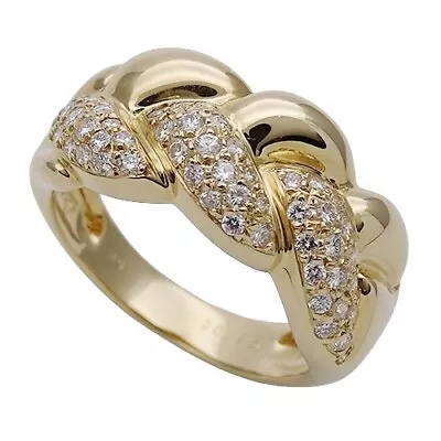 Vintage Cartier La Dona 18k Yellow Gold Diamond Band Ring US 8 C1991 Signed • $5467.90