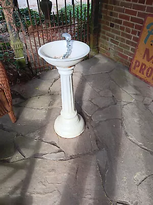 Vintage Porcelain Water Pedestal Drinking Fountain • $325