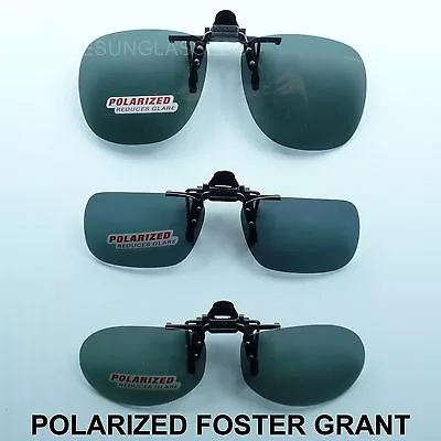 Polarized Flip Up Clip On Sunglasses Foster Grant Fish Drive Unisex Frame Lens • $7.99