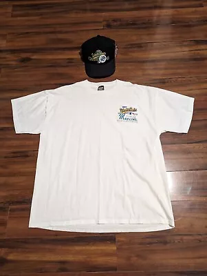 Vintage 90s Florida Marlins World Series Champions Locker Room Shirt And Hat XL • $40