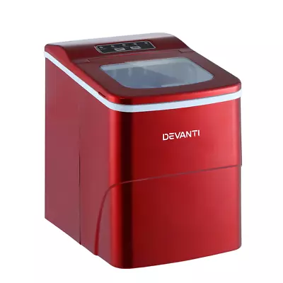 DEVANTi Portable Ice Cube Maker Machine 2L Home Bar Benchtop Easy Quick Red • $125.69