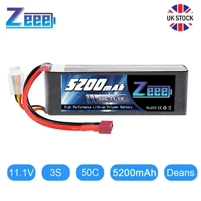 £34.99 • Buy Zeee 5200mAh 11.1V 50C 3S LiPo Battery Deans T For RC Car Boat Racing Airplane