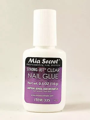 Mia Secret Strong Jet Clear Nail Glue W/ Calcium & Vitamin E 14g / 0.5 Oz (335) • $10.18