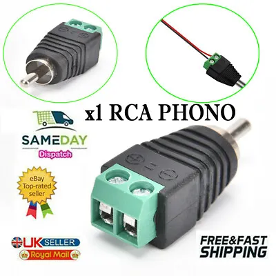 £1.43 • Buy UTP CAT5 CAT6 Speaker RCA Wire To AV Phono Male RCA Connector Jack Adapter