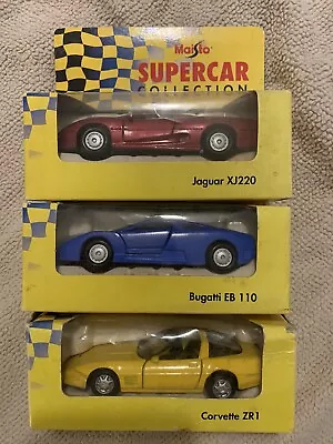 MAISTO SUPERCAR COLLECTION X 3 Jaguar XJ220 Bugatti EB 110 Corvette ZR1 • £4.99