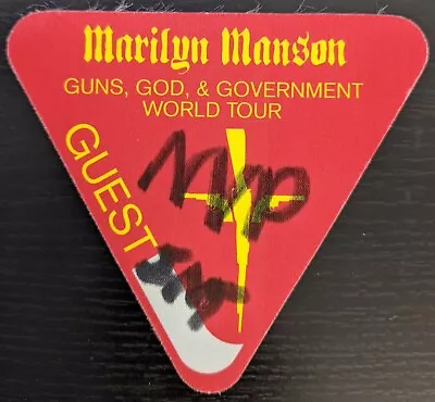 Marilyn Manson  Guns God & Government  World Tour Backstage Pass 2002 • $14.95