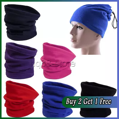 Thermal Fleece Snood Neck Warmer Scarf Warm Winter Ski For Men Women Winter • £4.37