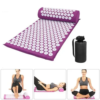 Yoga Massage Mat Acupressure Relieve Stress Back Cushion Massage Mat Pain Relief • $27.61