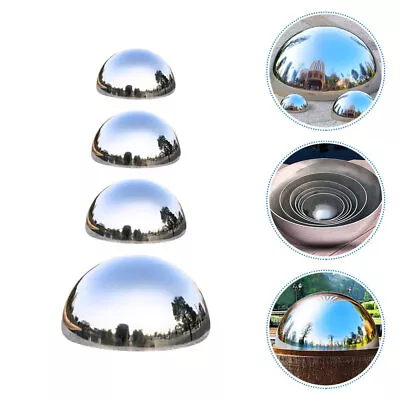 Stainless Steel Garden Gazing Spheres Hemisphere Reflective Outdoor Decor Balls • £19.18