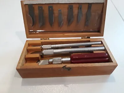 $14.99 • Buy X-ACTO Hobby Knife Set In Original Wood Box  Blades, Handles + Box