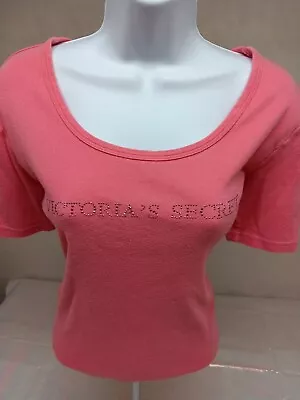 Victoria's Secret Medium Pink Studded Short Sleeve T-Shirt 100% Cotton  • $14.99