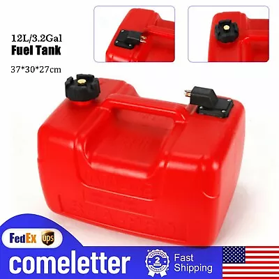 3.2 Gal Portable Boat Fuel Tank Marine Outboard Fuel Tank 12L W/ Male Connector • $42.75