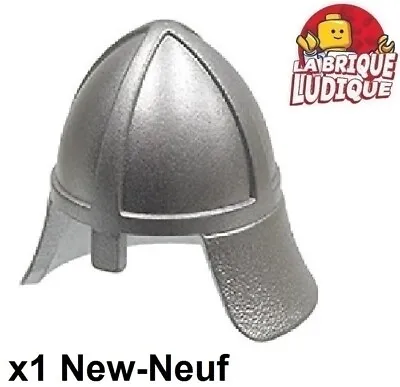 LEGO 1x Headgear Helmet Knight Neck Protection Metallic Silver 3844 • $3.98