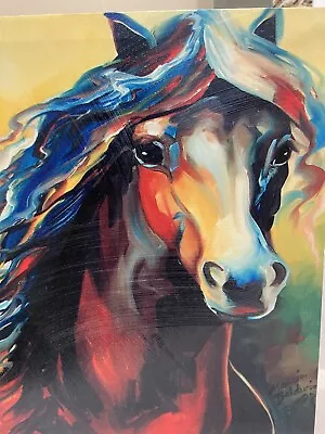 MARCIA BALDWIN 15”x15”Canvas Horse Boxed Wood/Wall Art Print “Equus Nine” • $55