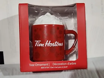 $26.17 • Buy 2021 TIM HORTONS Coffee Christmas Tree Ornament ~ MUG With WHIPPED CREAM ~ NIB