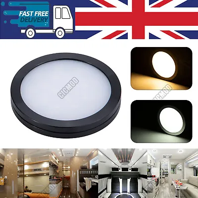 LED Roof Ceiling Cabin Lights 12V Caravan Campervan Trailer Interior Lamp Black • £11.99