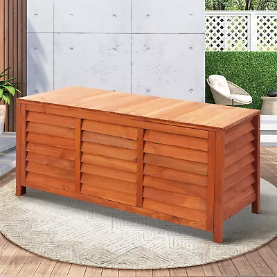 Livsip Outdoor Storage Box Garden Bench Wooden Chest Toy Tool Container Furnitur • $139.90
