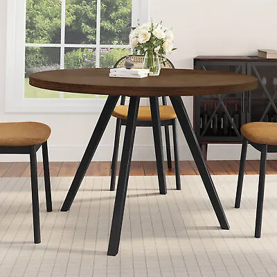 45  Wooden Round Dining Table For 4-6 People Farmhouse Home Kitchen Dinner Table • $193.58