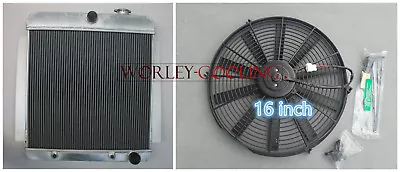 3-ROW ALUMINUM RADIATOR & Fan FOR 1955-1959 CHEVY PICK UP TRUCK V8 56 57 58 New • $305