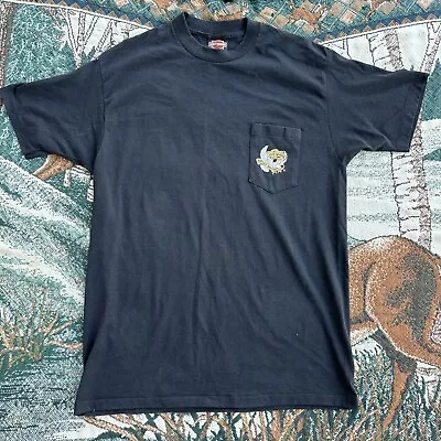 Vintage 90s Harley Davidson Shirt Size XL Black Live To Ride  Pocket Tee • $23