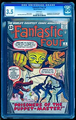 FANTASTIC FOUR 8 CGC 3.5 WHITE PAGES 11/62 NICE AS OUR 5.0 💎 1st PUPPET MASTER • $425