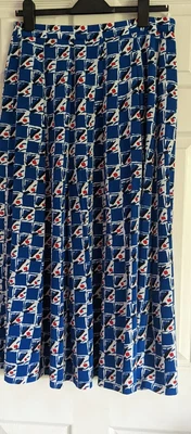 £4.50 • Buy Jaeger Blue/ Red Midi/ Maxi Skirt Size 16