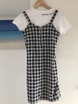 £5.50 • Buy Girls Dress Dog Tooth Black White- Age 15 (13-14 12-13 11-12)Years Worn Once!