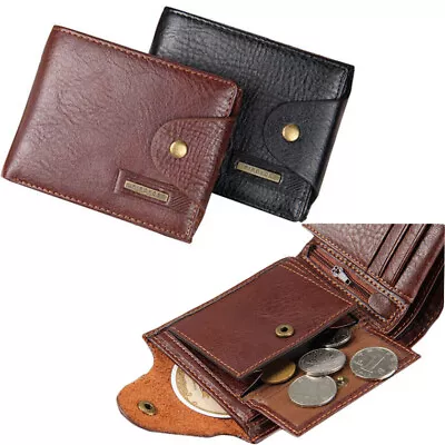 Men's Bifold Leather Credit ID Card Holder Wallet Coin Pocket Billfold Purse • $8.99