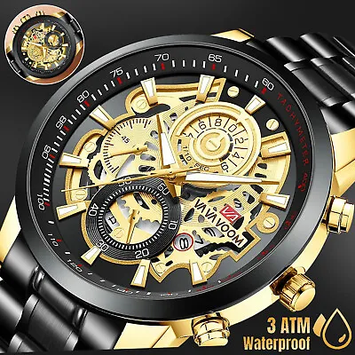 Men's Quartz Watch Stainless Steel Analog Waterproof Business Wristwatch Fashion • $16.98