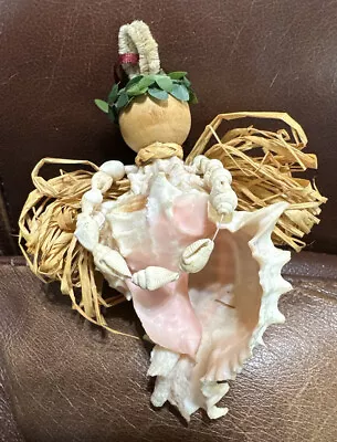Sweet Hula Girl Hawaiian Christmas Ornament Angel & Crafted From Shells • $26.69