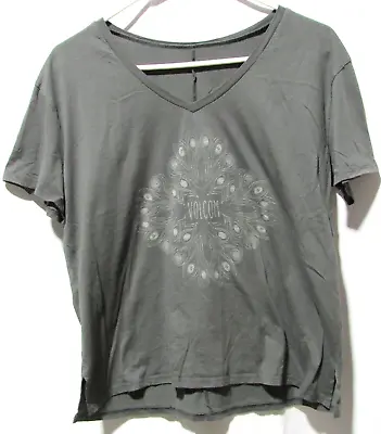 Volcom V Neck Floral Logo Gray T Shirt Short Sleeve  Women's Size Small • $7.99