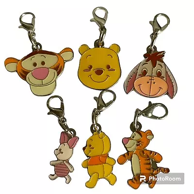 Vintage Disney Winnie The Pooh Eeyore Tigger Piglet Charm Lot Of 6 Charms Purse • $14.99