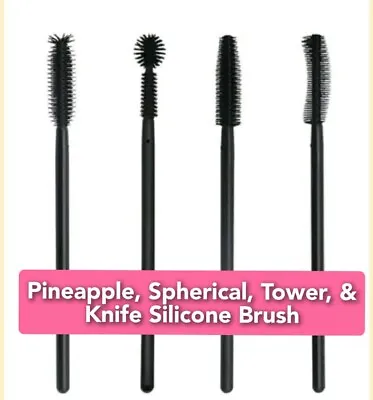 Mascara Wand Applicators Disposable Silicone Eyelash Applicator Wand + Free Gift • £2.75